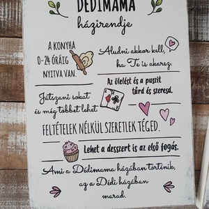 Nagymama és Nagypapa házirendje - otthon & életmód - dekoráció - fali és függő dekoráció - falra akasztható dekor - Meska.hu