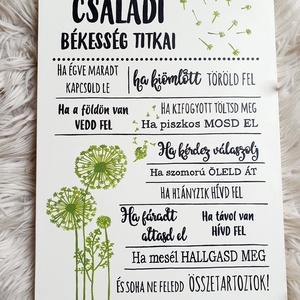 A családi békesség titkai festett fatábla - otthon & életmód - dekoráció - fali és függő dekoráció - falra akasztható dekor - Meska.hu
