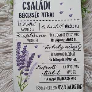 A családi békesség titkai festett fatábla - otthon & életmód - dekoráció - fali és függő dekoráció - falra akasztható dekor - Meska.hu