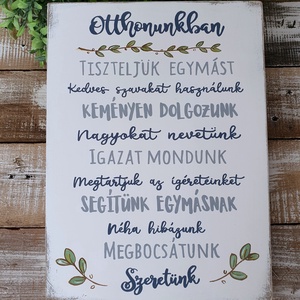 Otthonunkban festett fatábla, Otthon & Életmód, Dekoráció, Fali és függő dekoráció, Falra akasztható dekor, Festett tárgyak, Famegmunkálás, MESKA