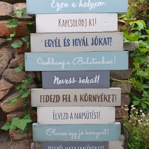 Deszkatábla nyaralóba, teraszra - otthon & életmód - dekoráció - kép & falikép - táblakép - Meska.hu