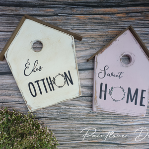 Édes otthon/Sweet home tábla, Otthon & Életmód, Dekoráció, Fali és függő dekoráció, Falra akasztható dekor, Festészet, MESKA