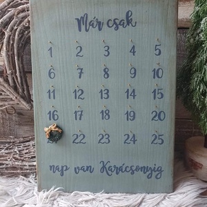 Adventi visszaszámláló fából , Otthon & Életmód, Dekoráció, Fali és függő dekoráció, Falra akasztható dekor, Festett tárgyak, Famegmunkálás, MESKA