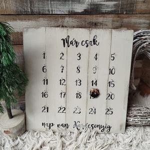 Adventi visszaszámláló fából  - otthon & életmód - dekoráció - fali és függő dekoráció - falra akasztható dekor - Meska.hu