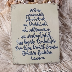 Karácsonyi fatábla, Otthon & Életmód, Dekoráció, Fali és függő dekoráció, Falra akasztható dekor, Festett tárgyak, Famegmunkálás, MESKA