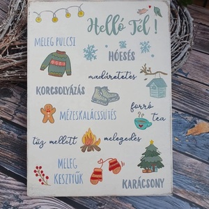 Helló tél! fatábla - Meska.hu