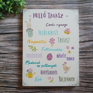 Festett fatábla - Nagymama házirendje - otthon & életmód - dekoráció - fali és függő dekoráció - falra akasztható dekor - Meska.hu