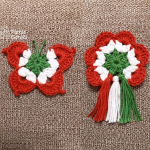 Horgolt kokárdák Ancsudli részére - Meska.hu