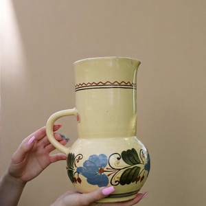 Vintage kerámia majolika kancsó..., Otthon & Életmód, Konyhafelszerelés, tálalás, Tálalás, Üveg & Kancsó, Kerámia, MESKA