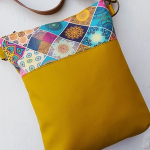 Mustársárga csempemintás válltáska , Táska & Tok, Kézitáska & válltáska, Válltáska, Varrás, MESKA