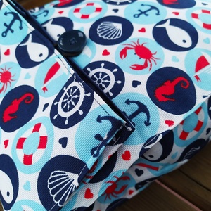 Tengeri mintás tízórais/ uzsonnás zacsi - táska & tok - uzsonna- & ebéd tartó - ebéd tasak, doboz - Meska.hu