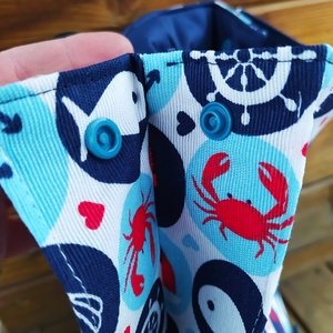 Tengeri mintás tízórais/ uzsonnás zacsi - táska & tok - uzsonna- & ebéd tartó - ebéd tasak, doboz - Meska.hu