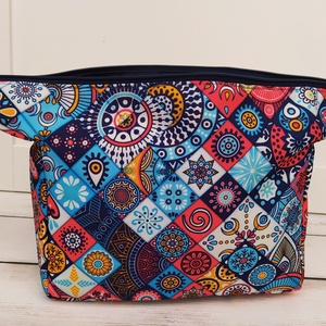 Kék csempemintás lunch bag - táska & tok - uzsonna- & ebéd tartó - ebéd tasak, doboz - Meska.hu