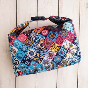 Kék csempemintás lunch bag - táska & tok - uzsonna- & ebéd tartó - ebéd tasak, doboz - Meska.hu