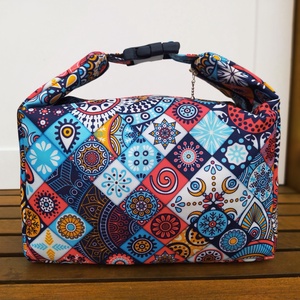 Kék csempemintás lunch bag, Táska & Tok, Uzsonna- & Ebéd tartó, Ebéd tasak, doboz, Varrás, MESKA