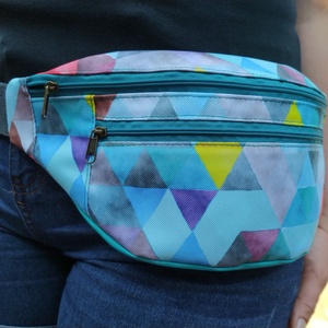 Kék-szürke övtáska  - táska & tok - övtáska - Meska.hu