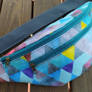 Kék-szürke övtáska  - Meska.hu