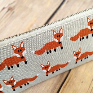 Rókás vászon pénztárca/neszesszer - táska & tok - pénztárca & más tok - pénztárca - női pénztárca - Meska.hu