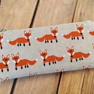 Rókás vászon pénztárca/neszesszer, Táska & Tok, Pénztárca & Más tok, Pénztárca, Női pénztárca, Varrás, MESKA