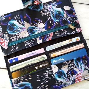 Virágos-lepkés pénztárca - táska & tok - pénztárca & más tok - pénztárca - női pénztárca - Meska.hu