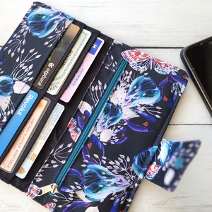 Virágos-lepkés pénztárca, Táska & Tok, Pénztárca & Más tok, Pénztárca, Női pénztárca, Varrás, MESKA