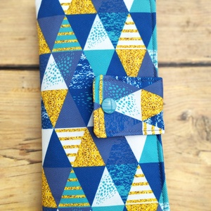 Kék geometriai mintás pénztárca, Táska & Tok, Pénztárca & Más tok, Pénztárca, Női pénztárca, Varrás, MESKA