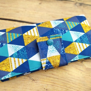 Kék geometriai mintás pénztárca - táska & tok - pénztárca & más tok - pénztárca - női pénztárca - Meska.hu