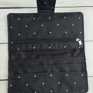 Fekete pöttyös pénztárca - táska & tok - pénztárca & más tok - pénztárca - női pénztárca - Meska.hu