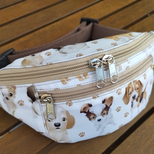 Fehér -kutyás gyerek övtáska  - táska & tok - övtáska - Meska.hu