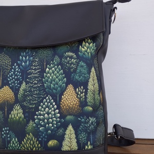 Fás-fekete textilbőr hátizsák  - táska & tok - variálható táska - Meska.hu