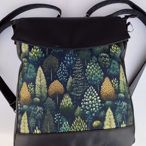 Fás-fekete textilbőr hátizsák , Táska & Tok, Variálható táska, Varrás, MESKA