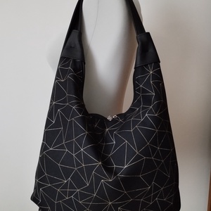 Fekete textilbőr hátizsák  - táska & tok - variálható táska - Meska.hu