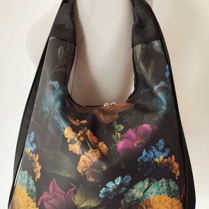 Fekete textilbőr hátizsák  - táska & tok - variálható táska - Meska.hu