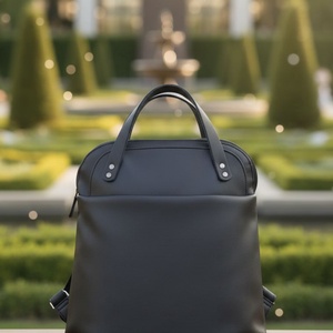 Fekete textilbőr geometriai mintás hátizsák  - táska & tok - hátizsák - hátizsák - Meska.hu