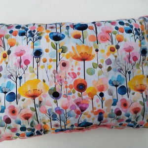 Sárga-kék virágos párna levendulapárnával - otthon & életmód - babaszoba, gyerekszoba - gyerek díszpárna - Meska.hu