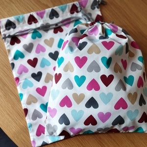 Szívecskés újratasak 2 db/csomag, Táska & Tok, Bevásárlás & Shopper táska, Zöldség/Gyümölcs zsák, Varrás, MESKA