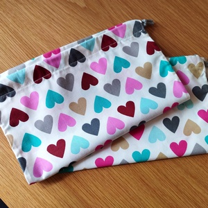 Szívecskés újratasak 2 db/csomag - táska & tok - bevásárlás & shopper táska - zöldség/gyümölcs zsák - Meska.hu