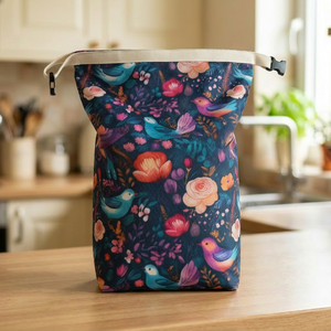 Virágos-madaras lunch bag - táska & tok - uzsonna- & ebéd tartó - ebéd tasak, doboz - Meska.hu