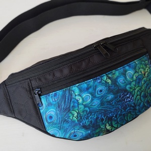 Fekete-türkiz maxi övtáska  - Meska.hu