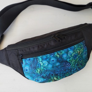 Fekete-türkiz maxi övtáska  - táska & tok - övtáska - Meska.hu