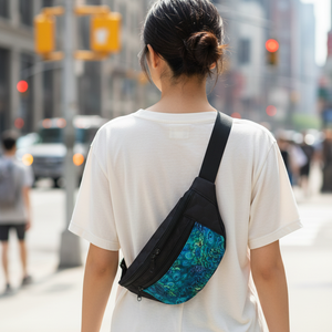 Fekete-türkiz maxi övtáska  - táska & tok - övtáska - Meska.hu