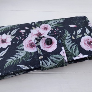 Fekete rózsás pénztárca - táska & tok - pénztárca & más tok - pénztárca - női pénztárca - Meska.hu