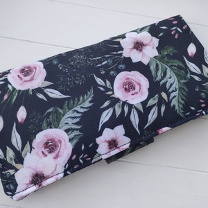 Fekete rózsás pénztárca - táska & tok - pénztárca & más tok - pénztárca - női pénztárca - Meska.hu