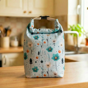 Menta virágos lunch bag - Meska.hu