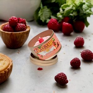 Panna cotta, raspberry tégelyes gyertya  - otthon & életmód - gyertya, illat, aroma - gyertya - Meska.hu