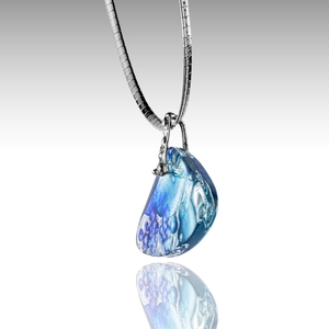 Kék alkímia üveg nyaklánc, Ékszer, Nyaklánc, Medálos nyaklánc, Üvegművészet, MESKA