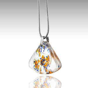 Virágos mező üveg iparművészeti nyaklánc, Ékszer, Nyaklánc, Medálos nyaklánc, Üvegművészet, MESKA