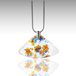 Virágos mező üveg iparművészeti nyaklánc - ékszer - nyaklánc - medálos nyaklánc - Meska.hu