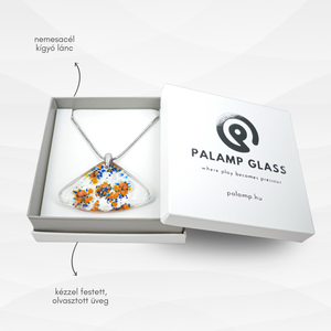 Virágos mező üveg iparművészeti nyaklánc - ékszer - nyaklánc - medálos nyaklánc - Meska.hu