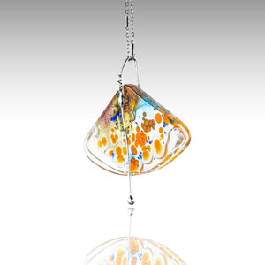 Napvirágzás iparművészeti nyaklánc üveg kézzel csiszolt medállal, Ékszer, Nyaklánc, Medálos nyaklánc, Üvegművészet, MESKA